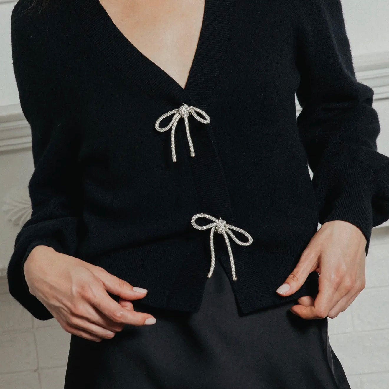 Skies are Blue Ribbon Trim Cardigan