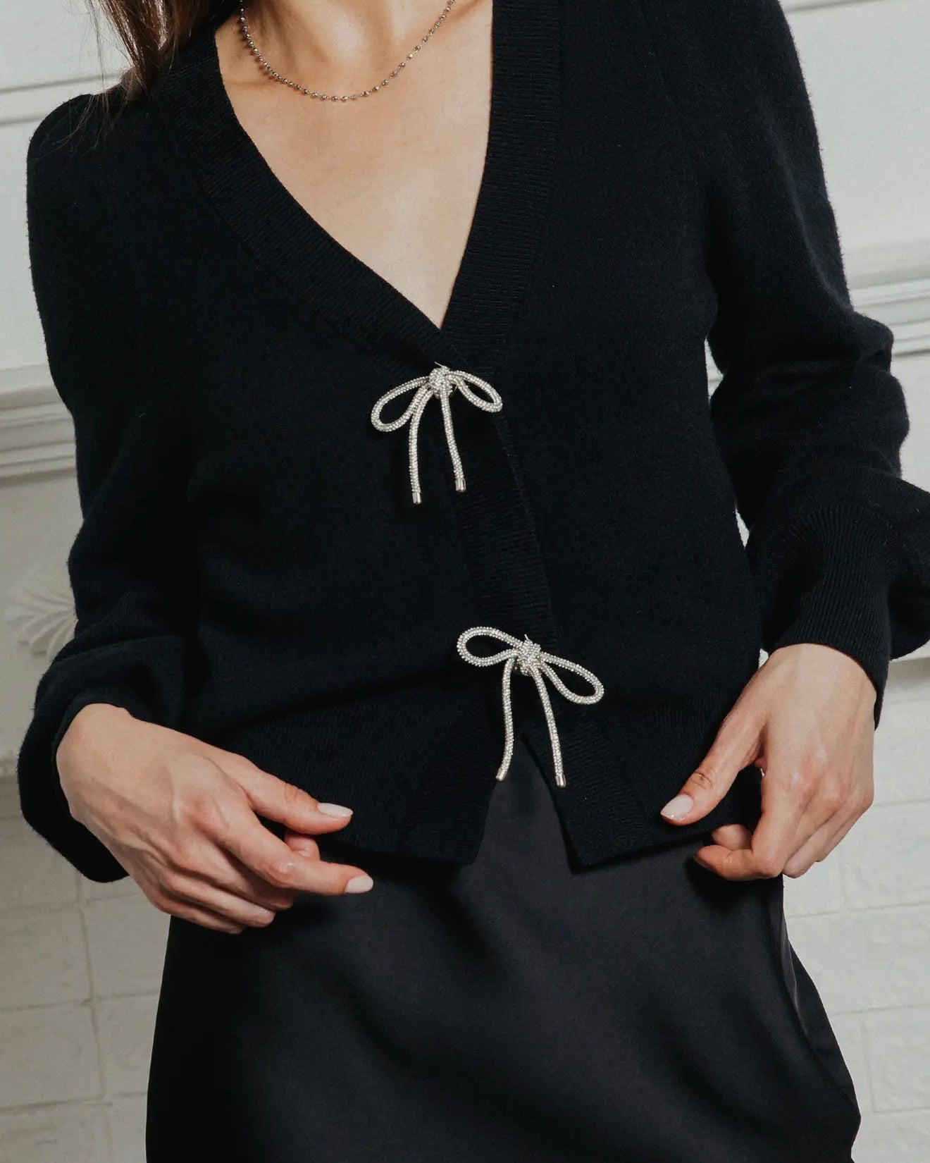 Skies are Blue Ribbon Trim Cardigan