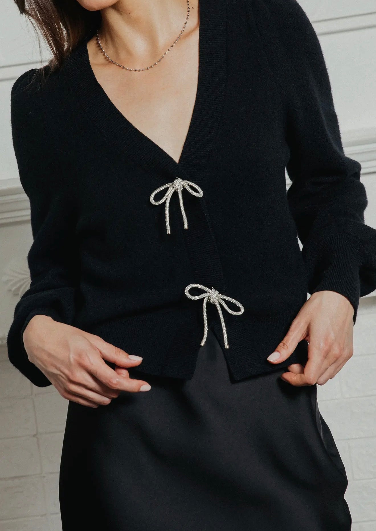 Skies are Blue Ribbon Trim Cardigan