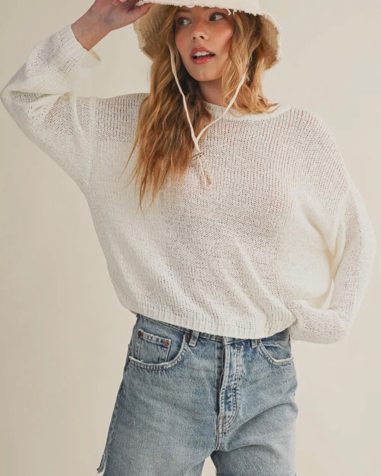 Miou Muse White Knit Sweater
