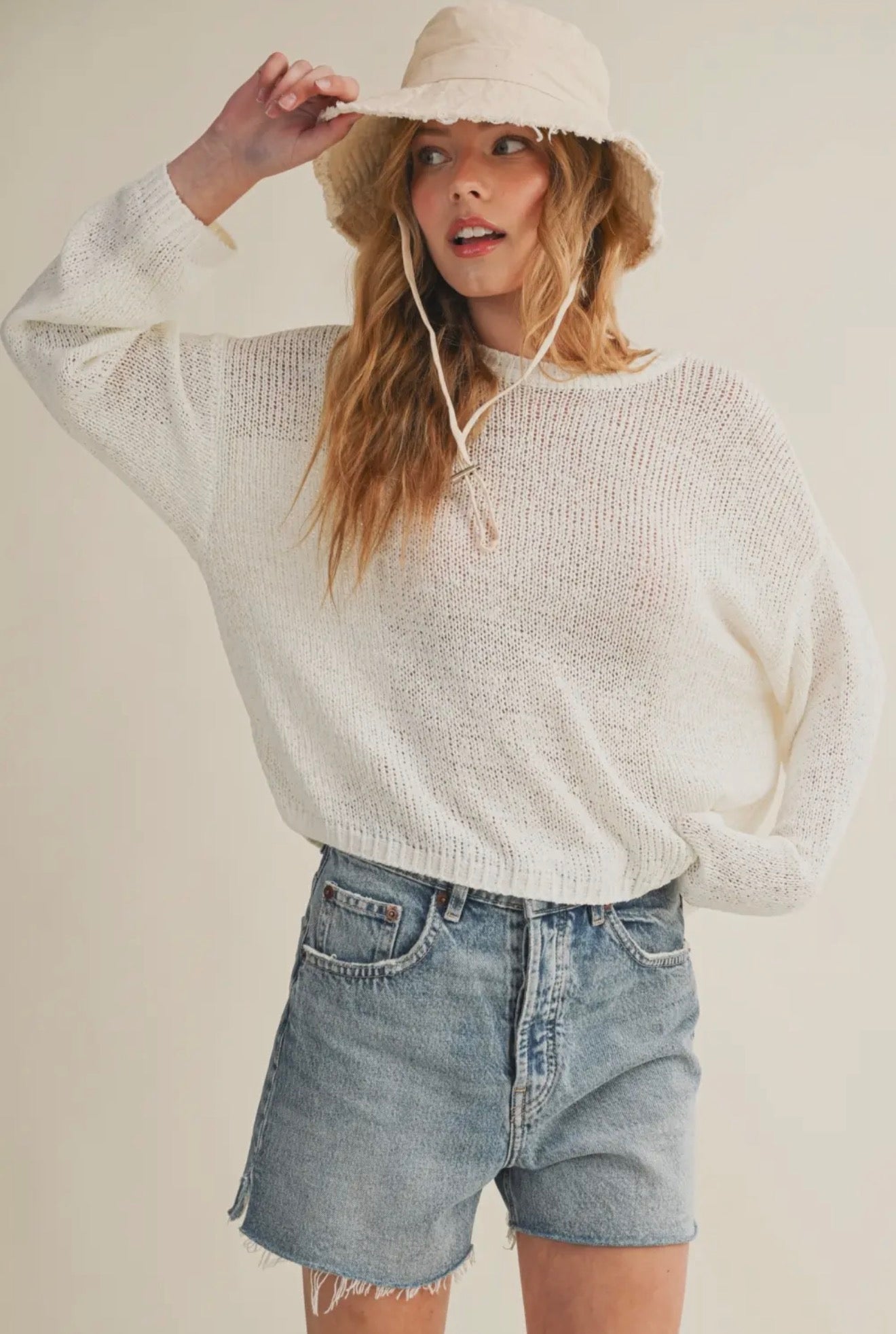 Miou Muse White Knit Sweater