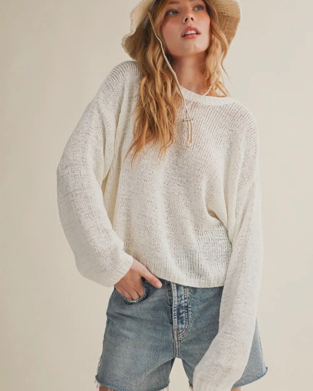 Miou Muse White Knit Sweater