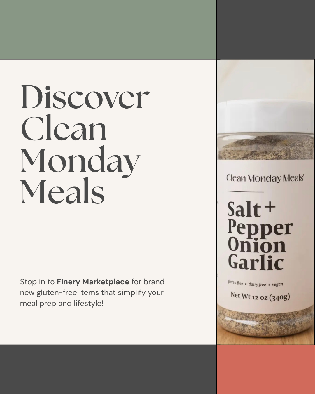 Clean Monday Meals Salt+, Pepper, Onion, Garlic (SPOG) Seasoning