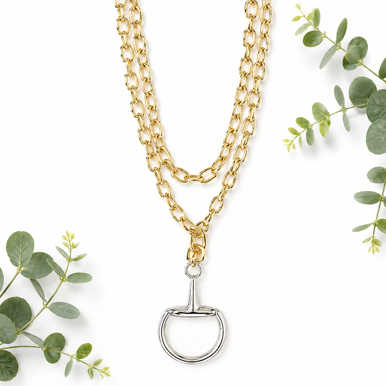 Western Elite Horse Bit Mixed Metal Necklace
