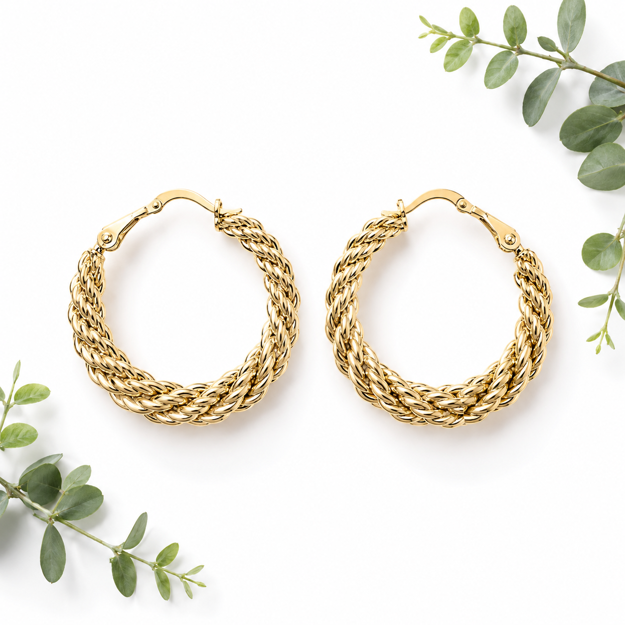 Twist Gold Hoops