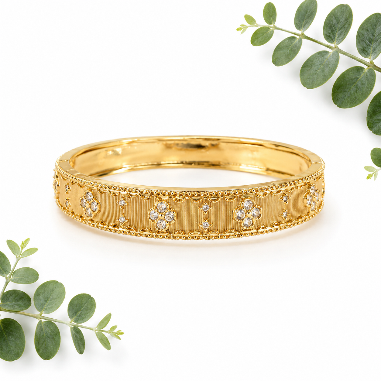 Cubic Zirconia Gold Cuff