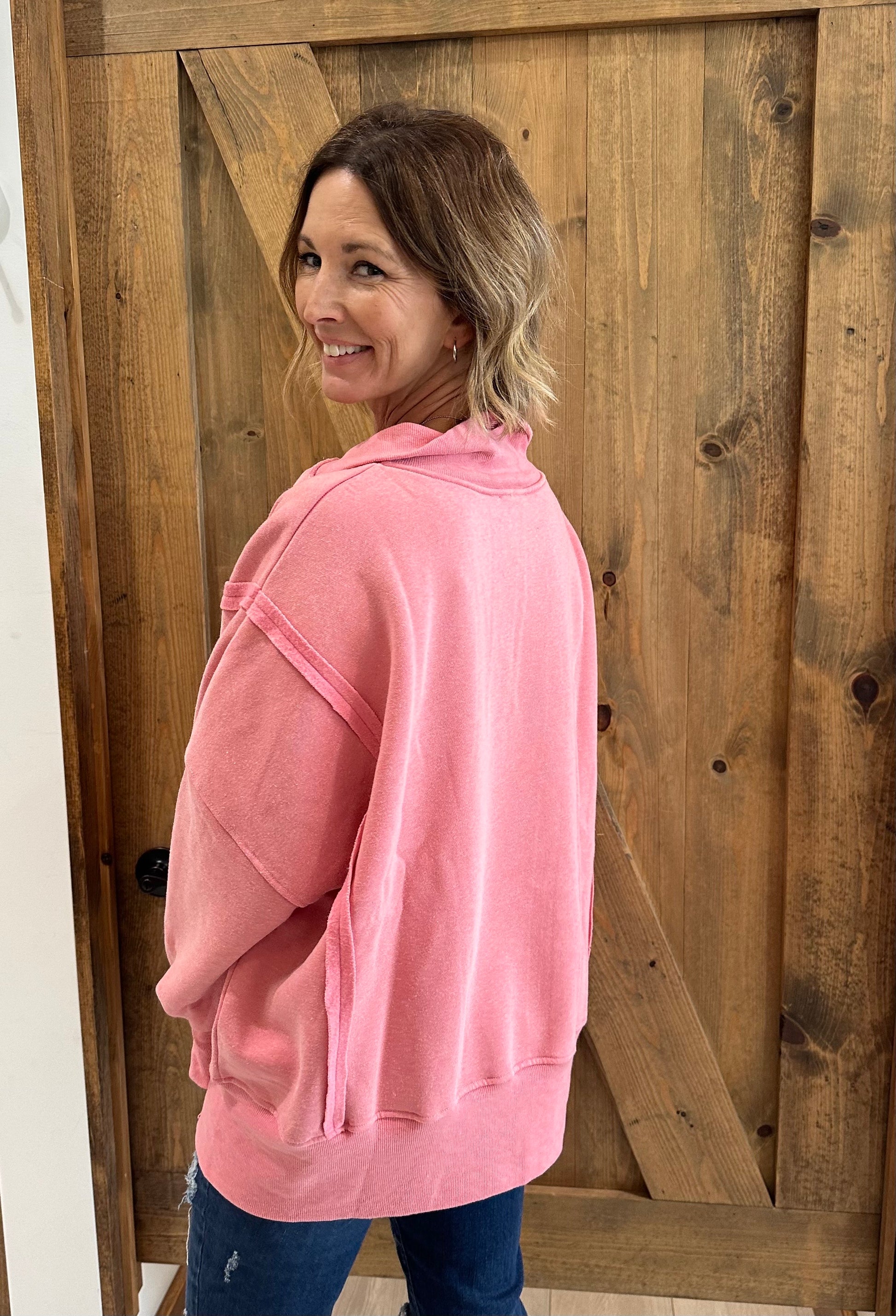 Quarter Snap Sweatfleece Top