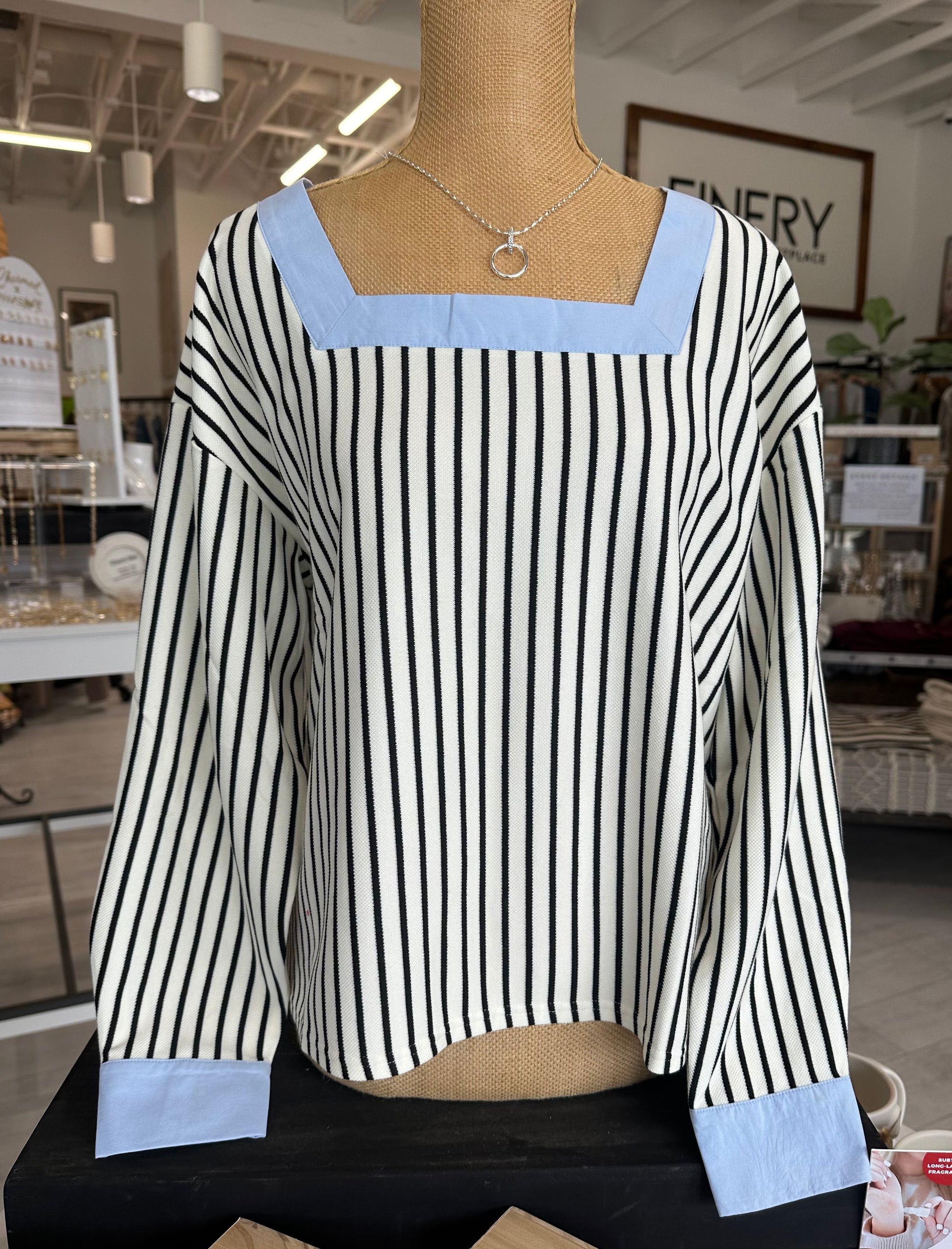 Stripe Square Neck Top