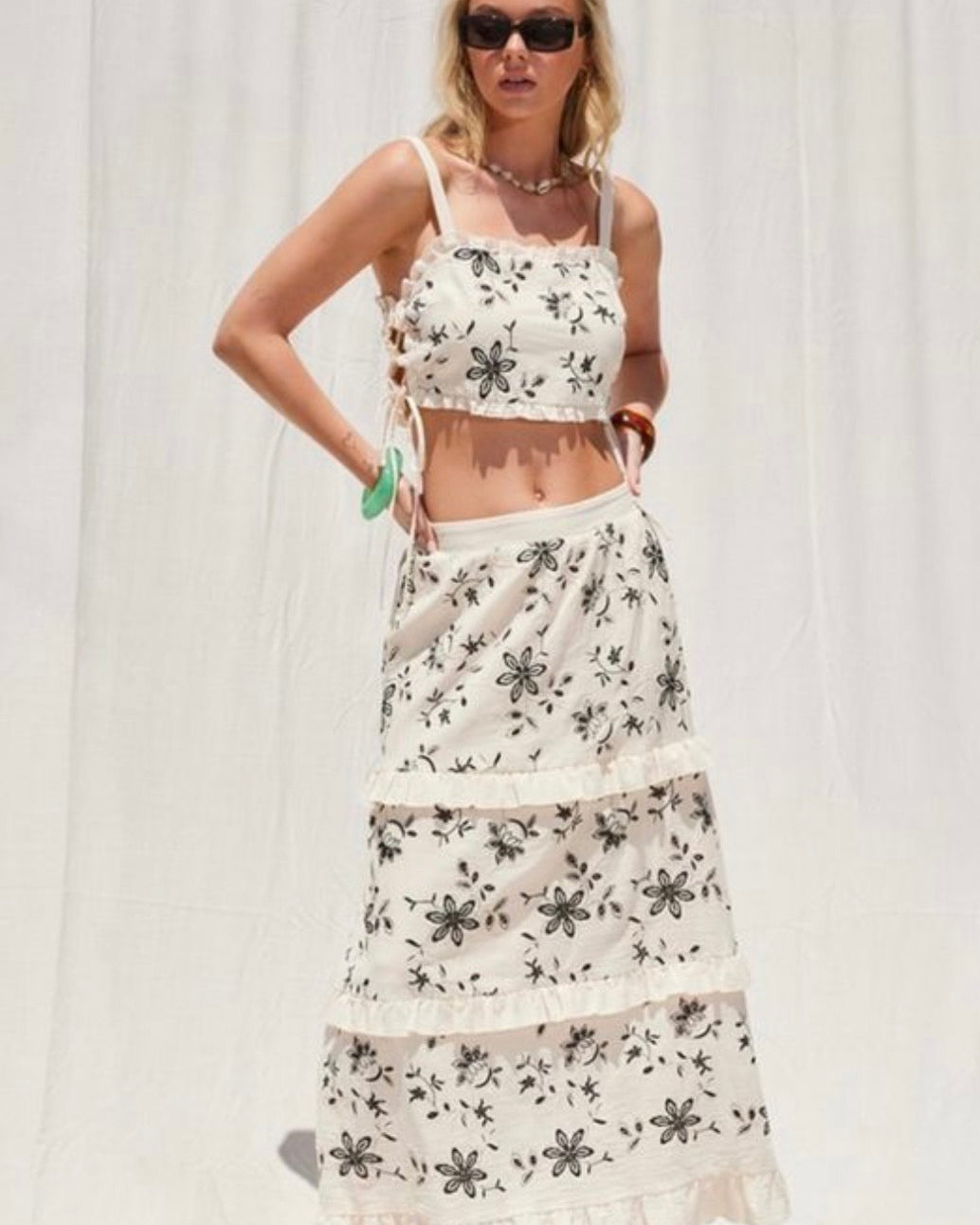 Illa Illa Embroidery Top & Skirt Set