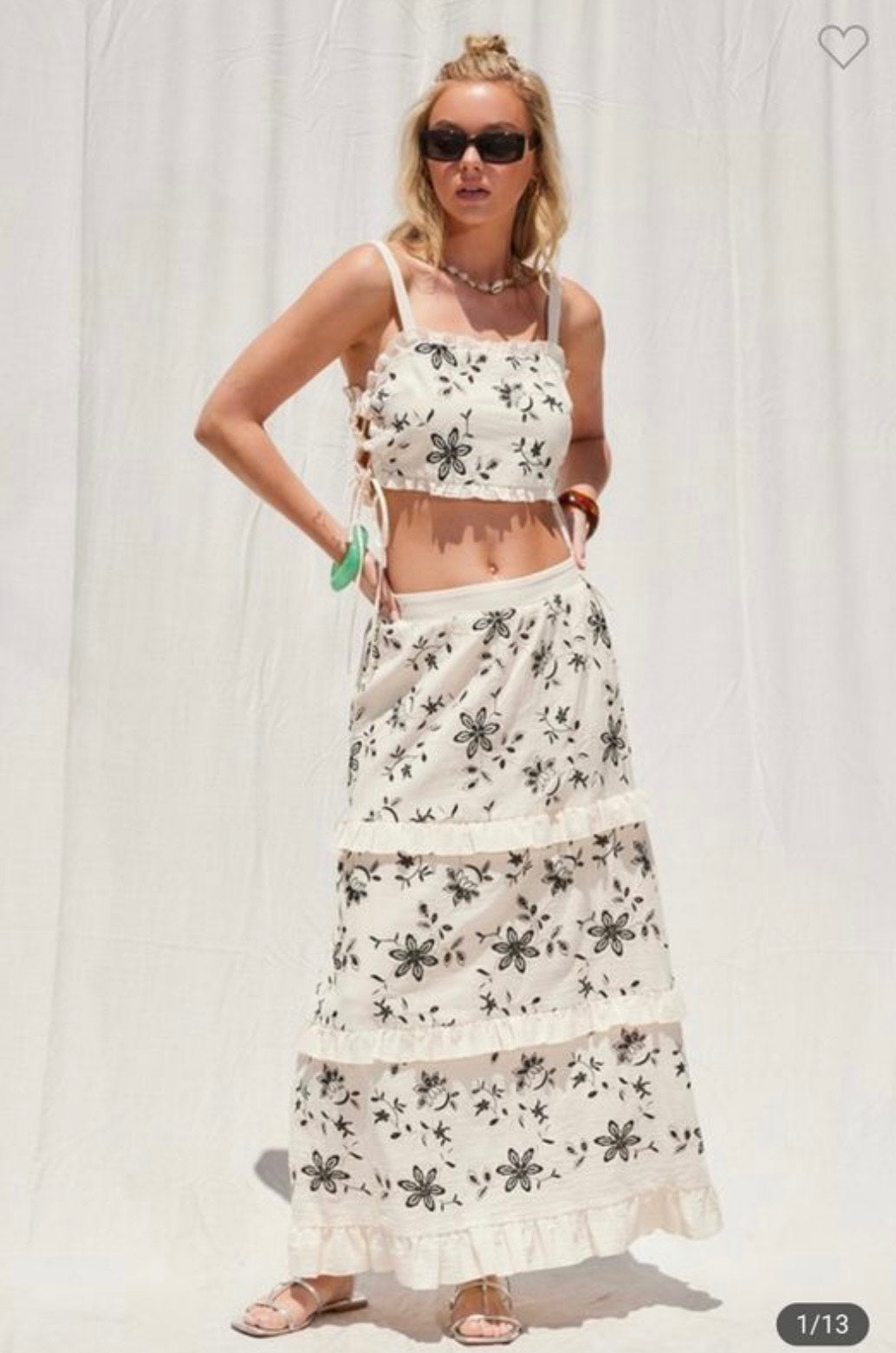 Illa Illa Embroidery Top & Skirt Set