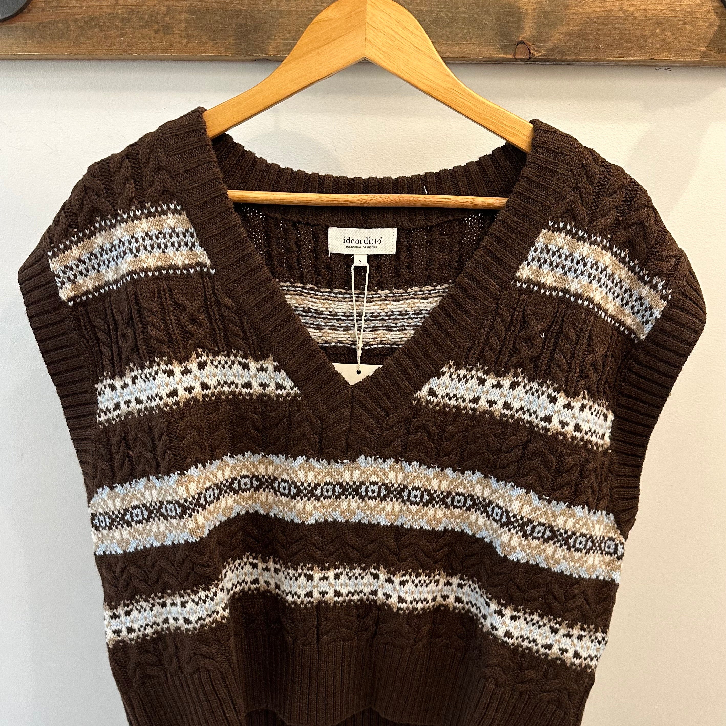 Nordic Charm Oversized Sweater Vest
