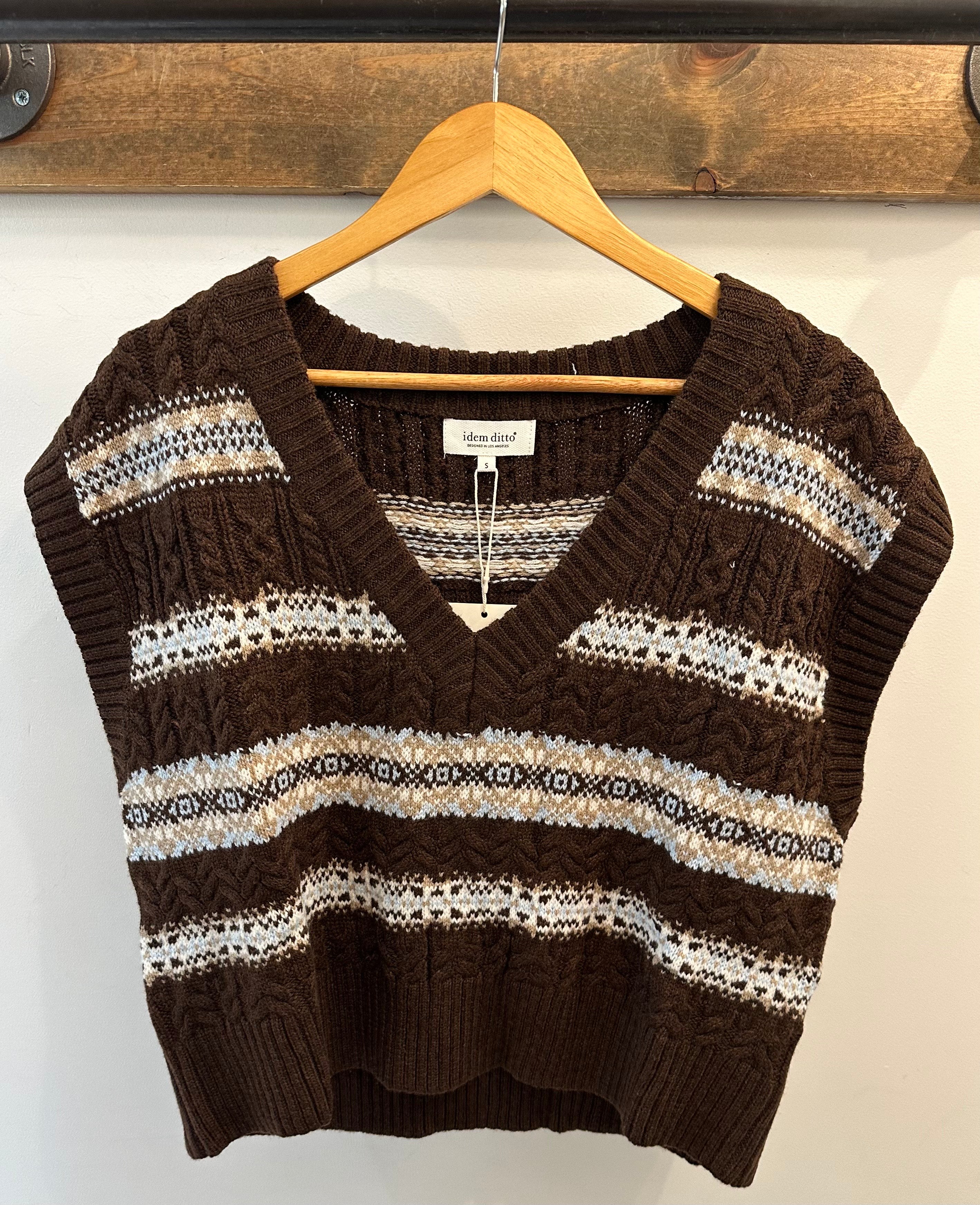 Nordic Charm Oversized Sweater Vest