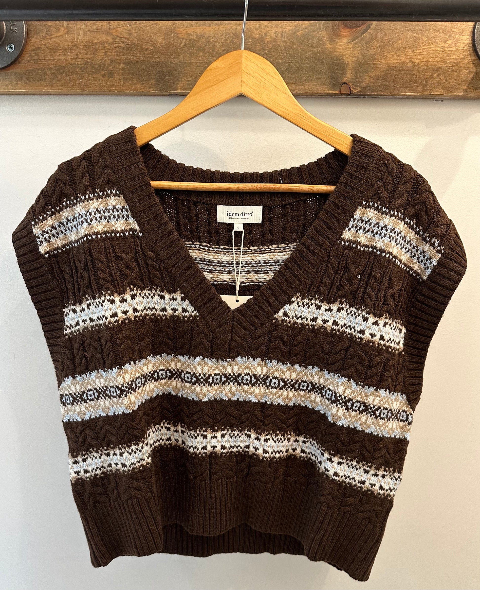 Nordic Charm Oversized Sweater Vest