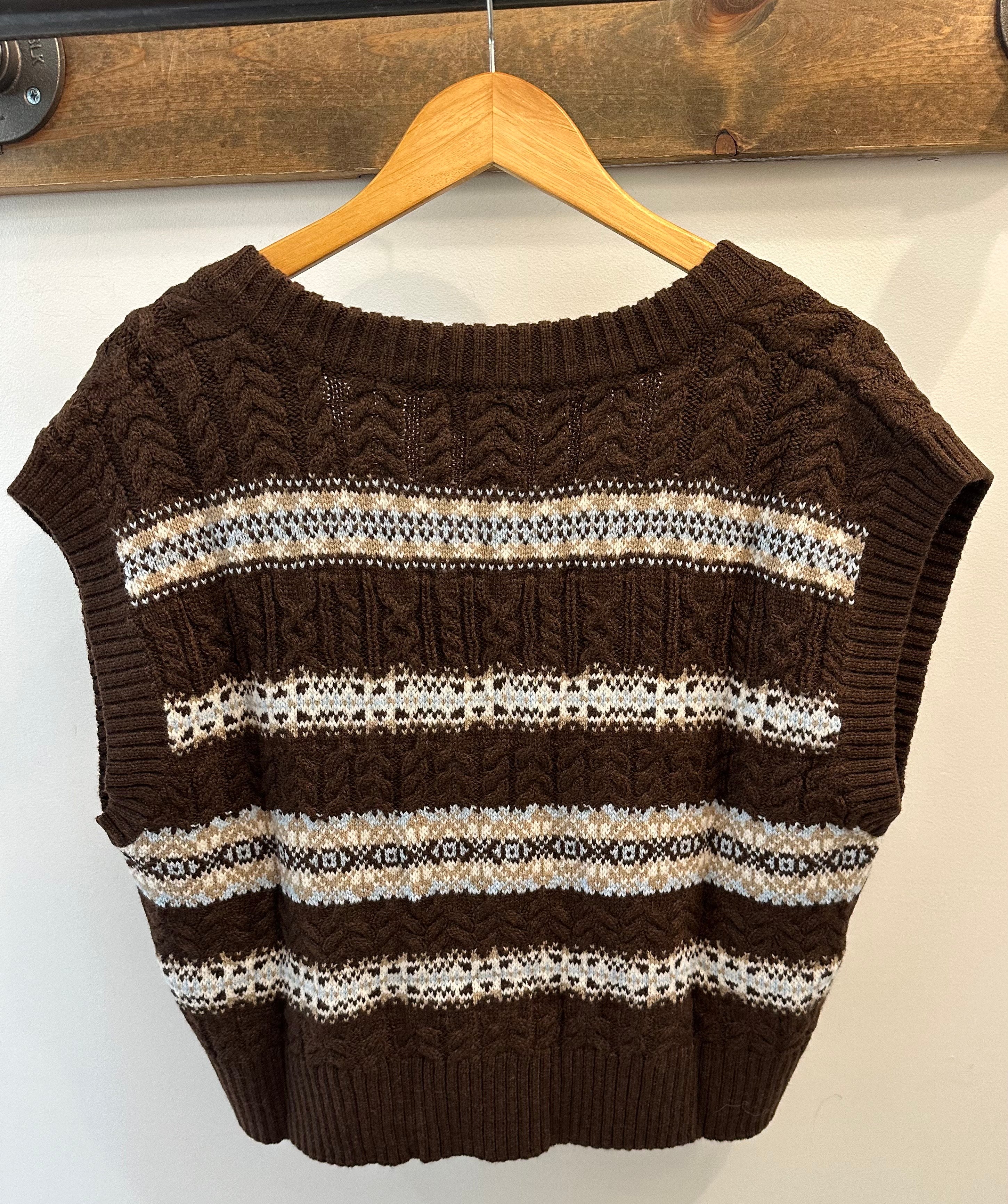 Nordic Charm Oversized Sweater Vest