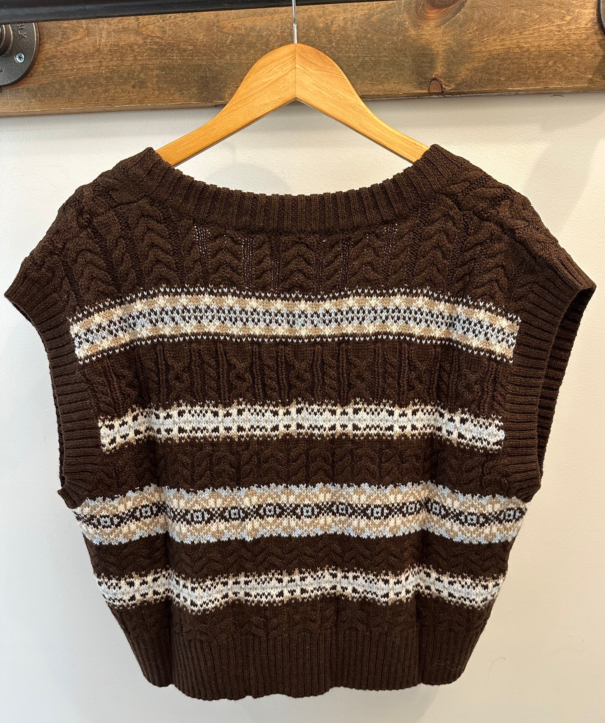 Nordic Charm Oversized Sweater Vest