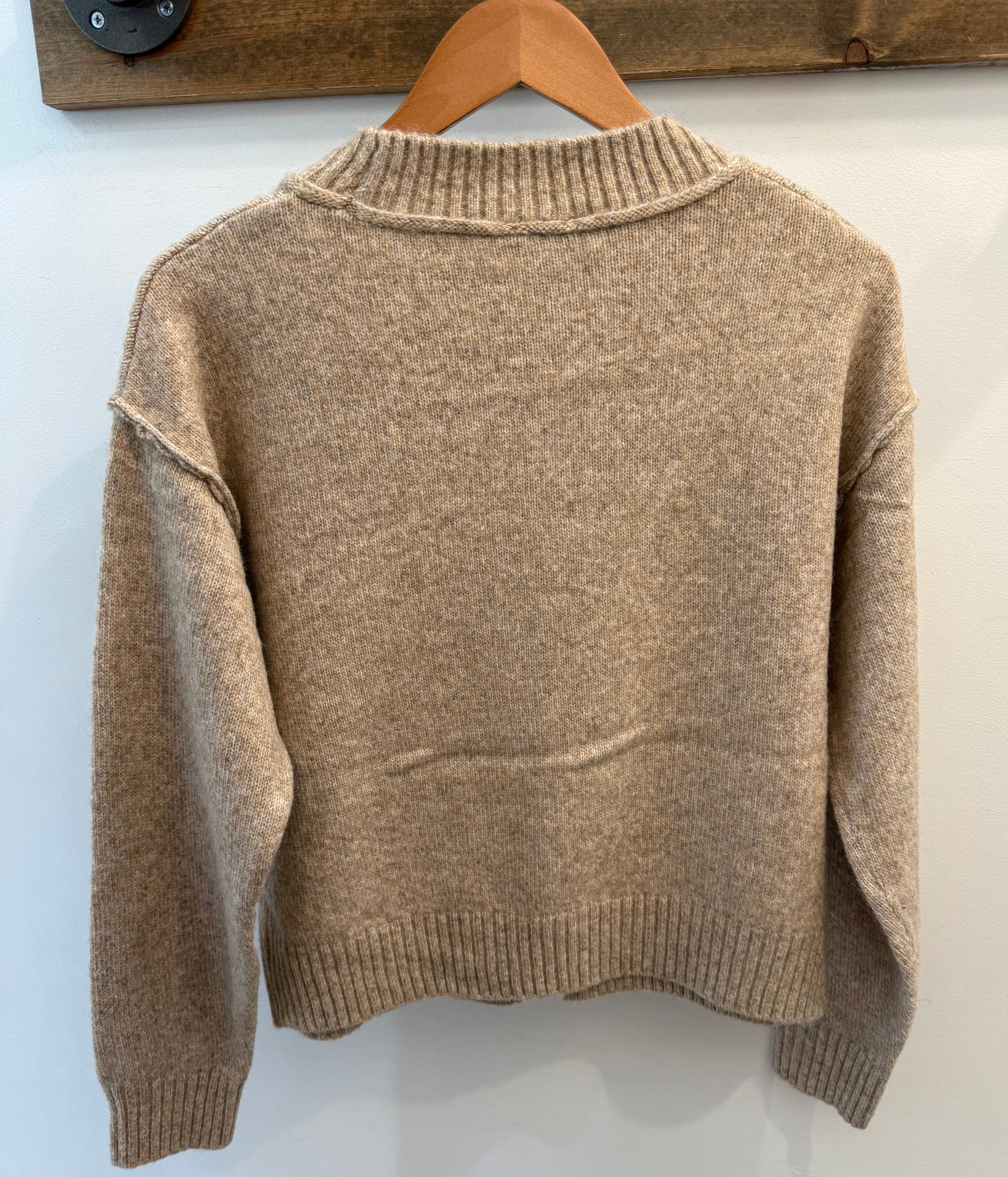 Hem & Thread Taupe Crew Neck Sweater