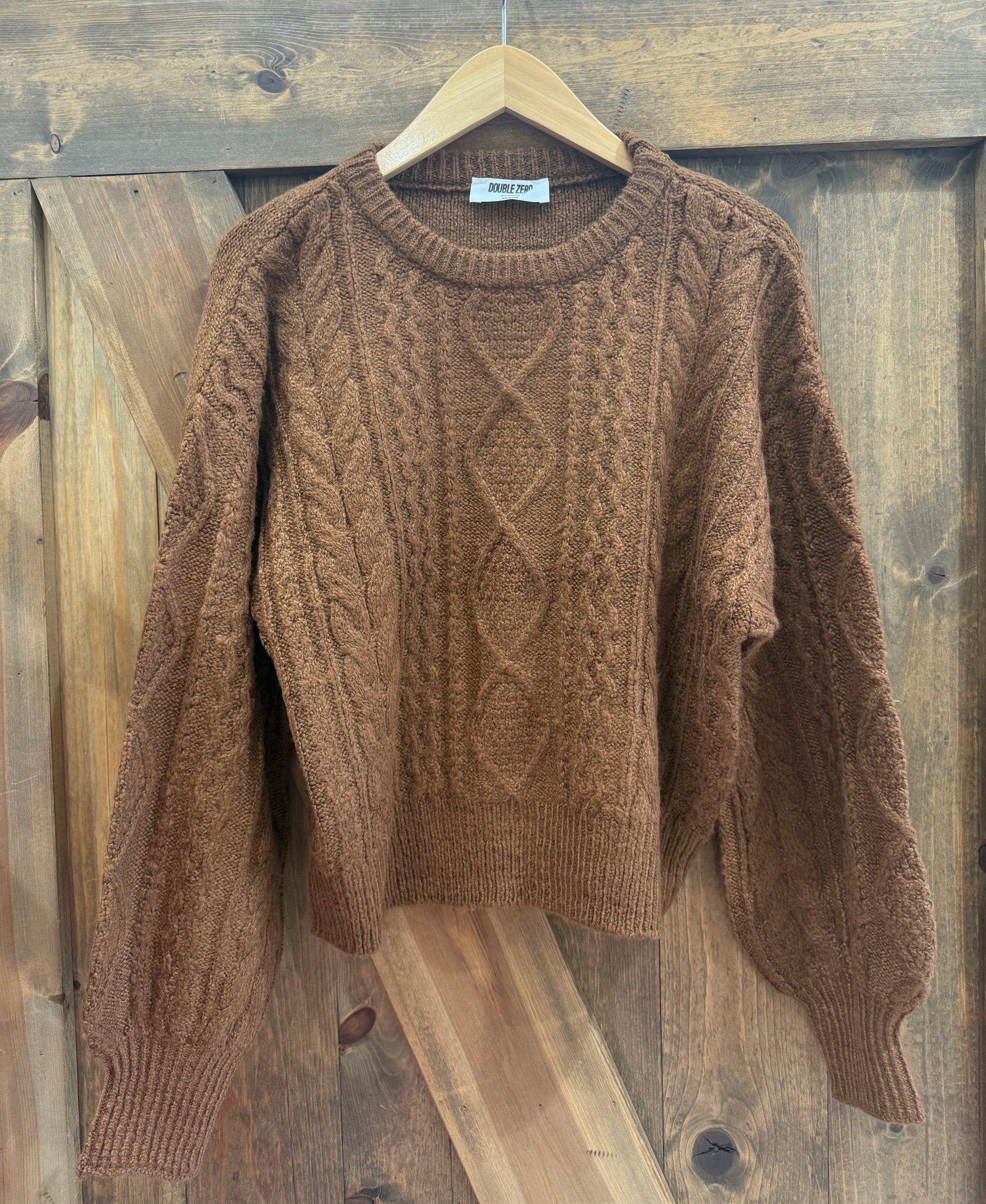 Cable Knit Balloon Sleeve Sweater