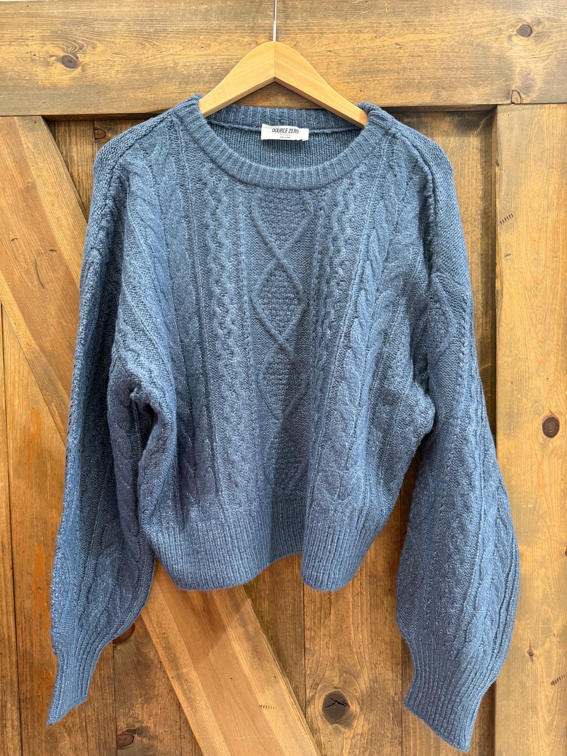 Cable Knit Balloon Sleeve Sweater