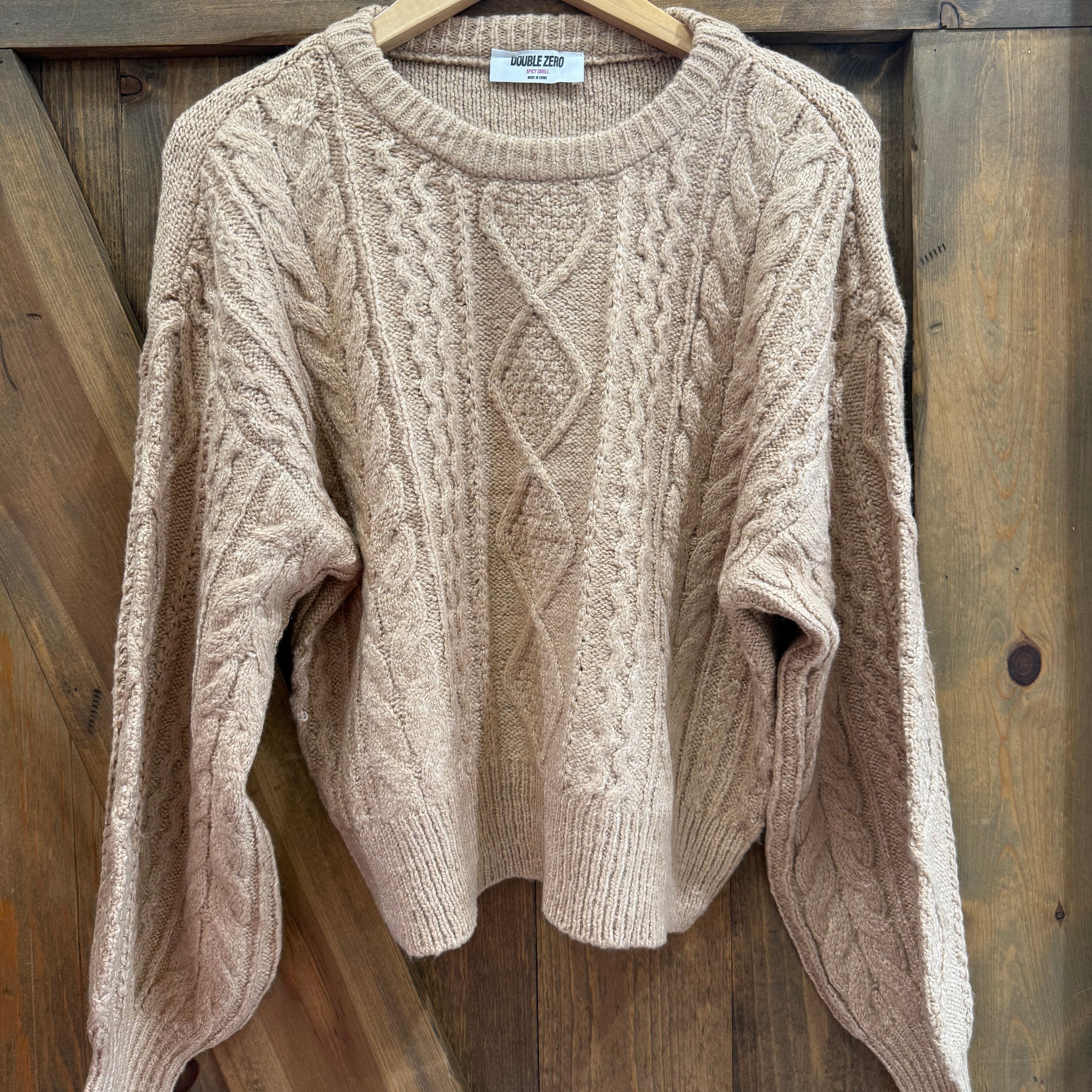 Cable Knit Balloon Sleeve Sweater