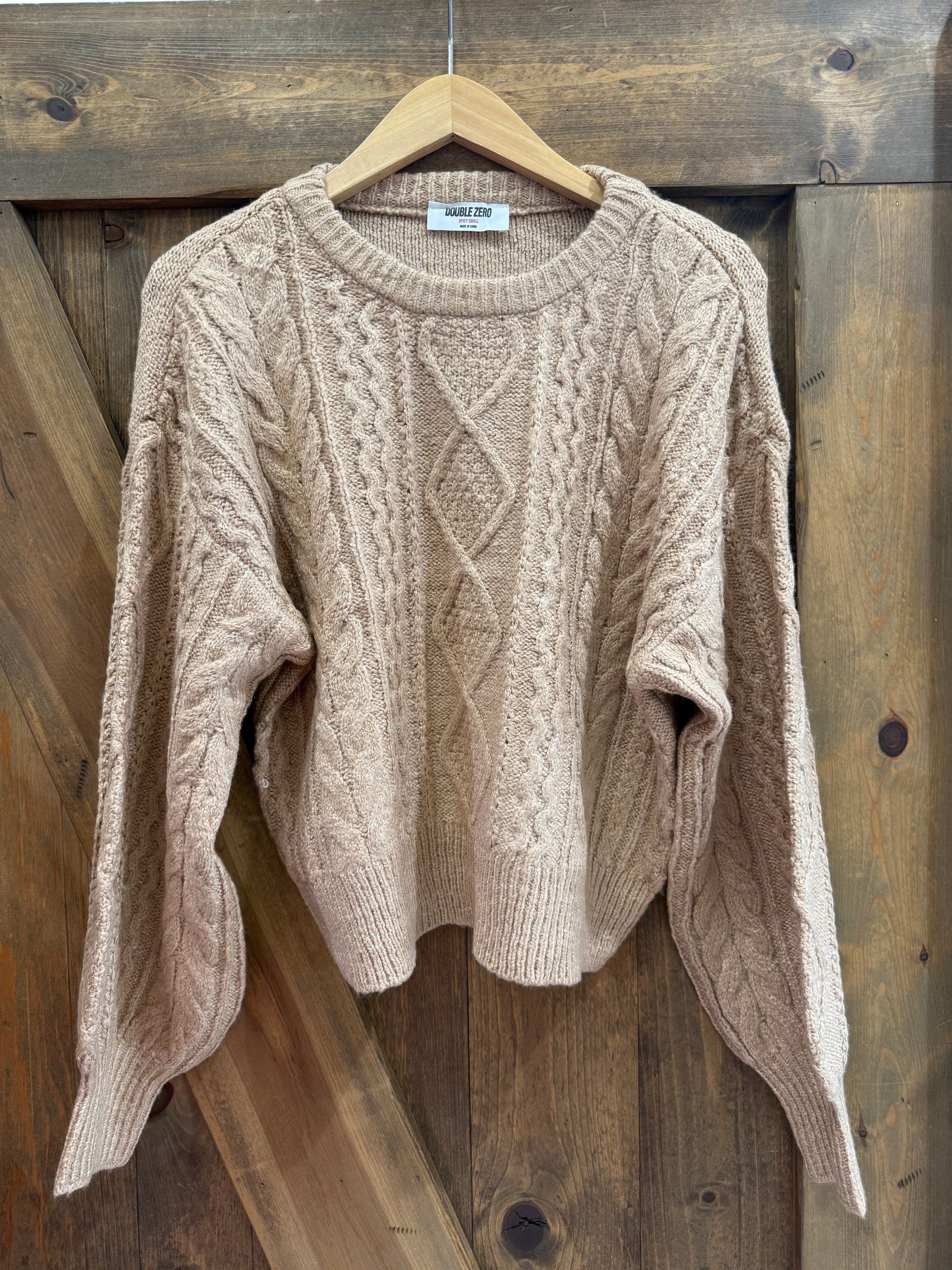Cable Knit Balloon Sleeve Sweater
