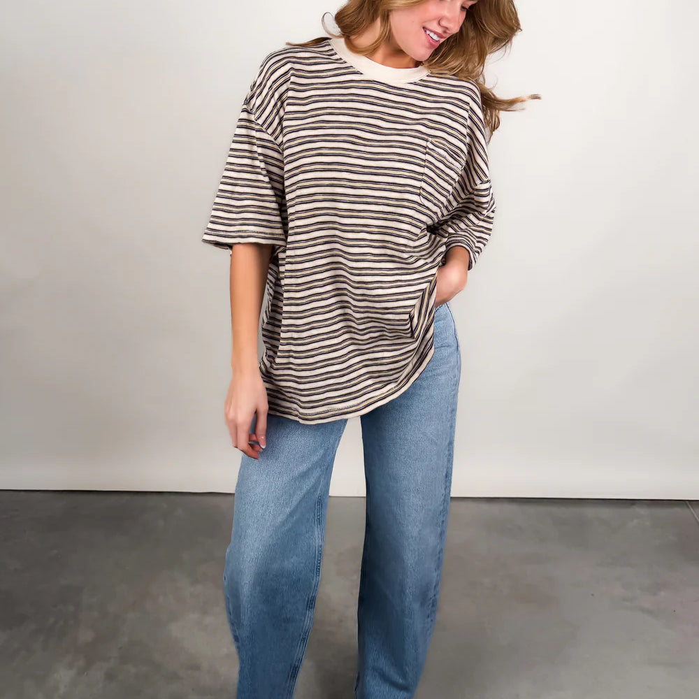 All Love Stipe Pocket Tee