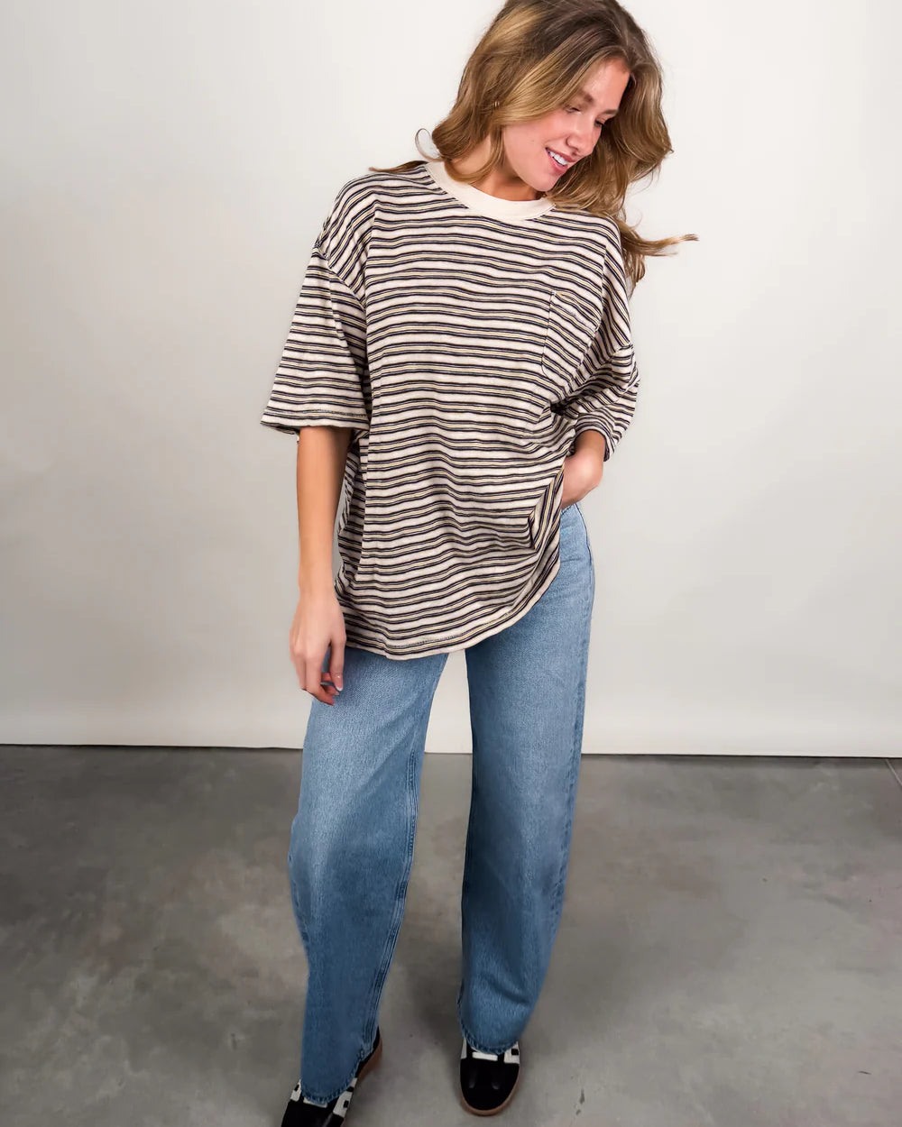 All Love Stipe Pocket Tee