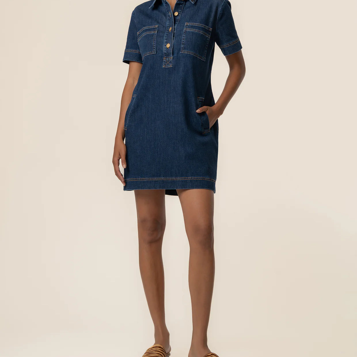 Tatiana Denim Dress in Plan Wash