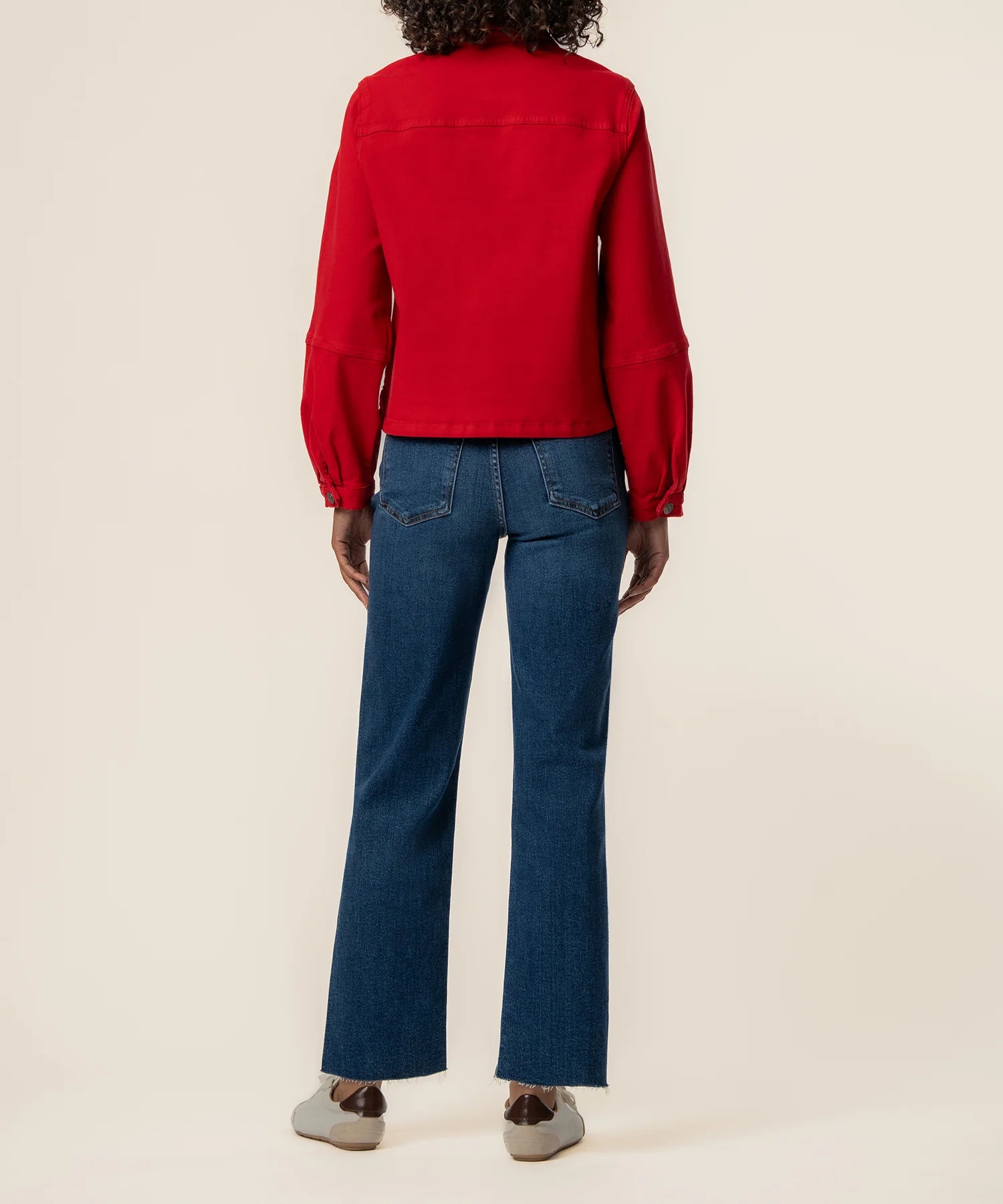 Kut Bailey Relaxed Boxy Denim Jacket – Ruby Red