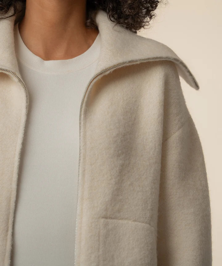KUT from the Kloth Rue Sweater Knit Jacket in Cream