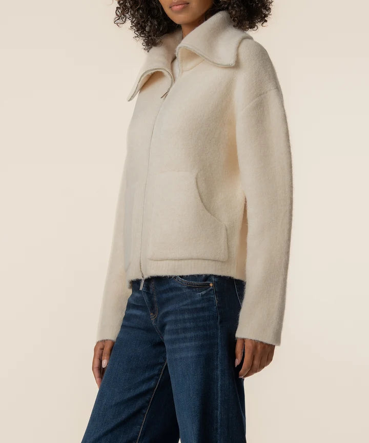 KUT from the Kloth Rue Sweater Knit Jacket in Cream
