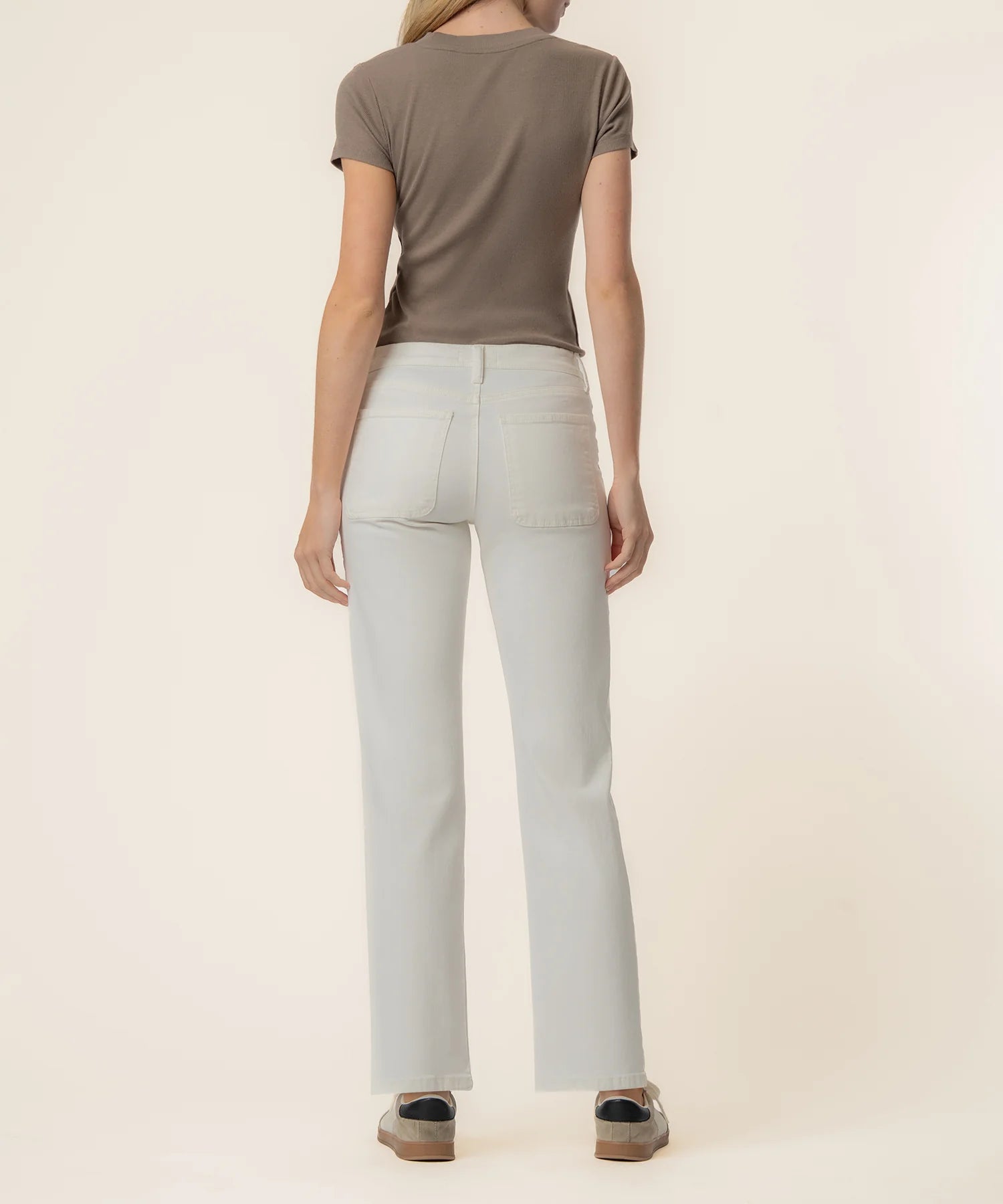 Avery High Rise Straight Leg in Ivory