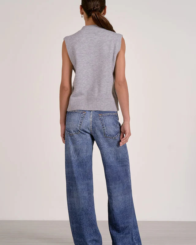 Britt Sleeveless Zip-Up Knit Sweater Vest