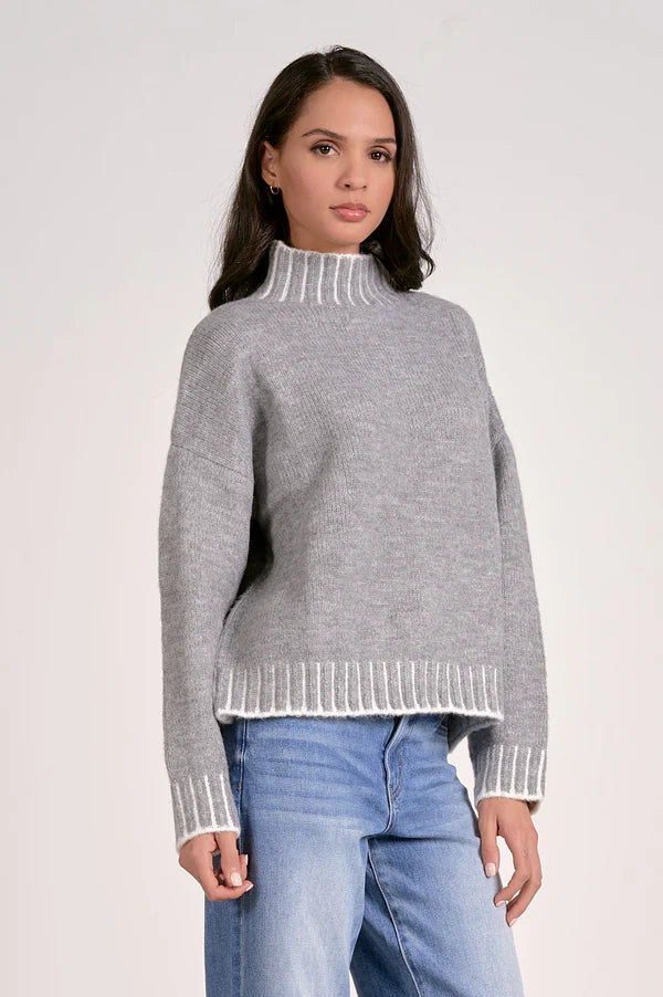 Elan Stitch Detail Turtleneck