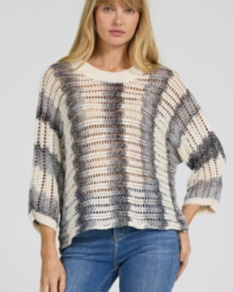 Dear John Gilly Grey Striped Top