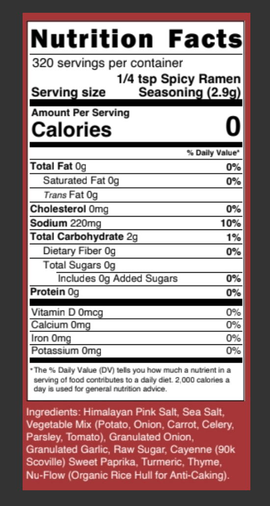 Spicy Ramen Seasoning Clean Monday Meals