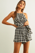 black and white gingham shorts