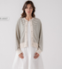 Elle Grey Striped Snap Front Bomber Cardigan