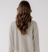 Elle Grey Striped Snap Front Bomber Cardigan