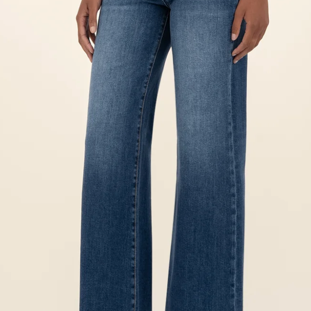 Kut from the Kloth MEG High Rise FAB AB Wide Leg Raw Hem-Long Inseam