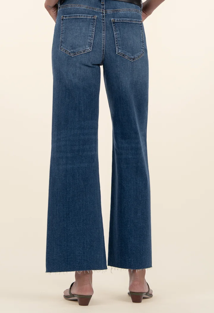 Kut from the Kloth MEG High Rise FAB AB Wide Leg Raw Hem-Long Inseam