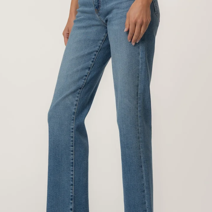 KUT from the Kloth AVERY HIGH RISE FAB AB EASY STRAIGHT LEG RAW HEM