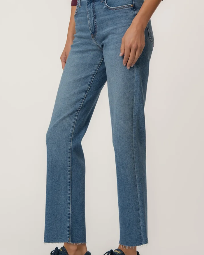 KUT from the Kloth AVERY HIGH RISE FAB AB EASY STRAIGHT LEG RAW HEM