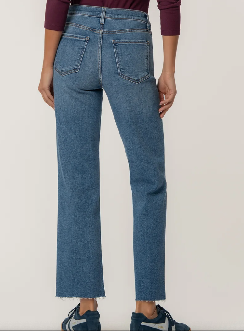 KUT from the Kloth AVERY HIGH RISE FAB AB EASY STRAIGHT LEG RAW HEM