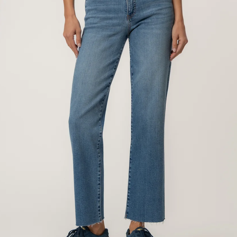 KUT from the Kloth AVERY HIGH RISE FAB AB EASY STRAIGHT LEG RAW HEM