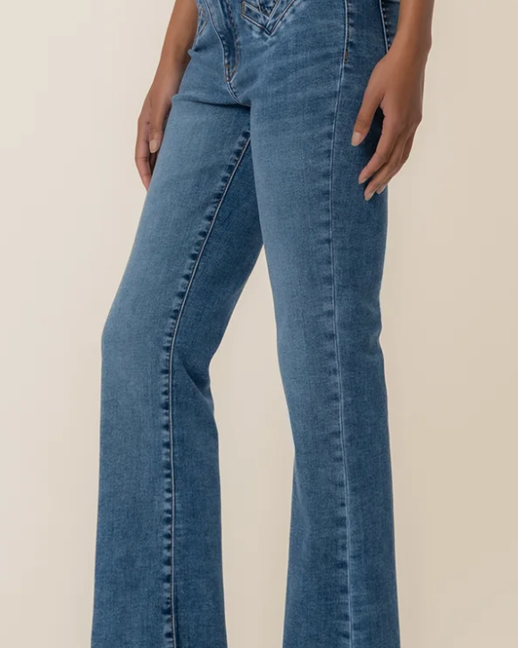 KUT FROM the KLOTH KELSEY HIGH RISE ANKLE FLARE FAKE WELT FRONT POCKETS