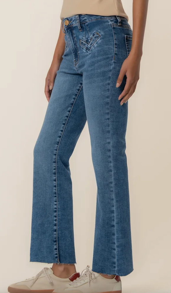 KUT FROM the KLOTH KELSEY HIGH RISE ANKLE FLARE FAKE WELT FRONT POCKETS