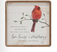 Love Leaves A Memory 4X4X1 Whitewash