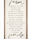On The Farm We Are Family 12X24x1.5 White Sign