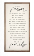 On The Farm We Are Family 12X24x1.5 White Sign