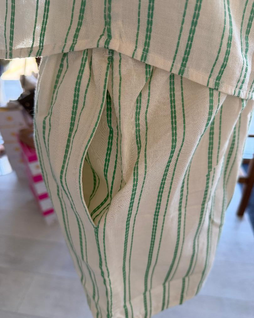 ICHI Relaxed Vertical Stripe Shorts